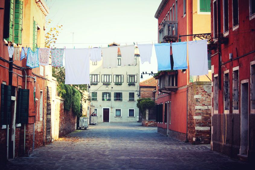 Washing Hanging Over Street